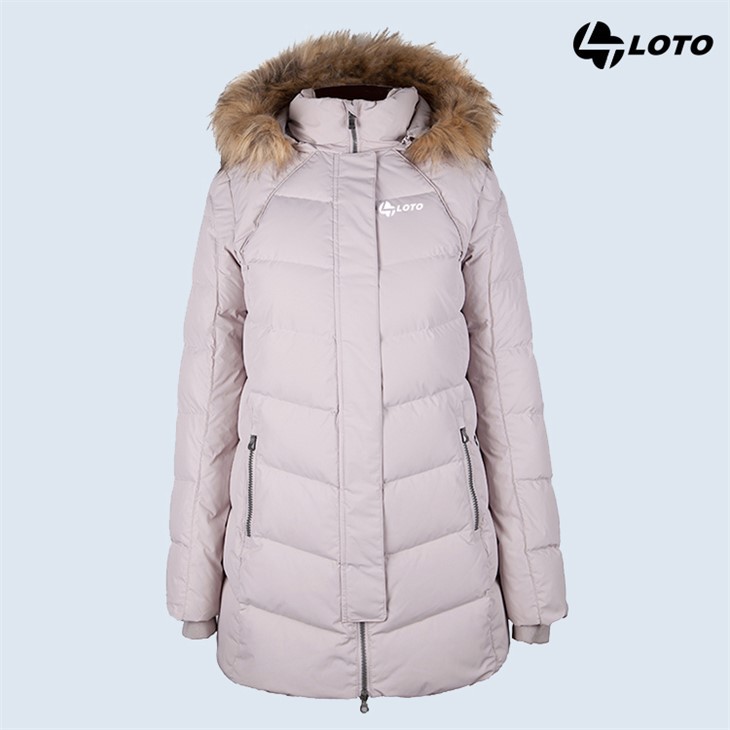 Womens down jacket with fur
